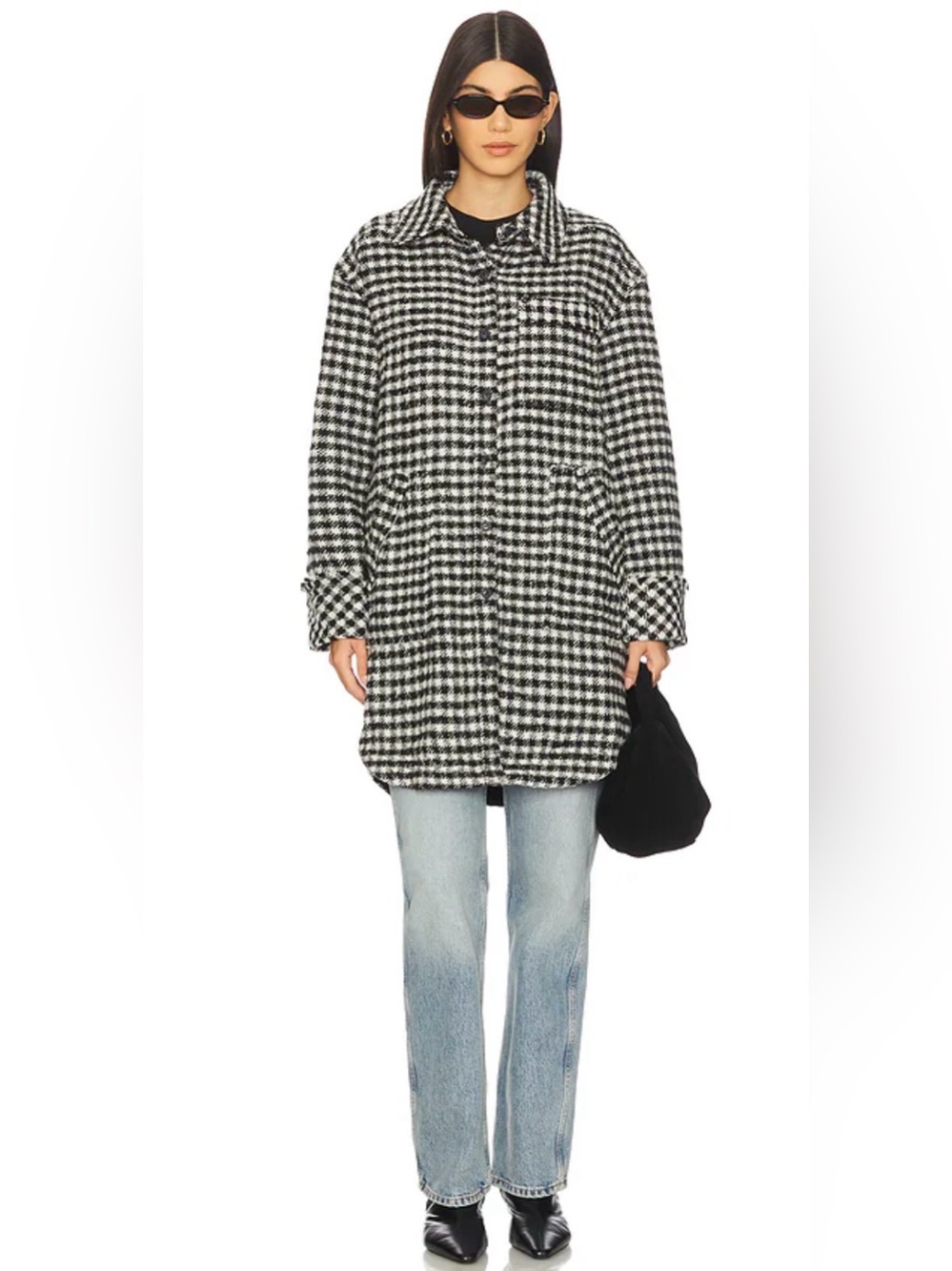 FREE PEOPLE x We The Free Get Around Houndstooth Shirt Jacket size large - Picture 6 of 14